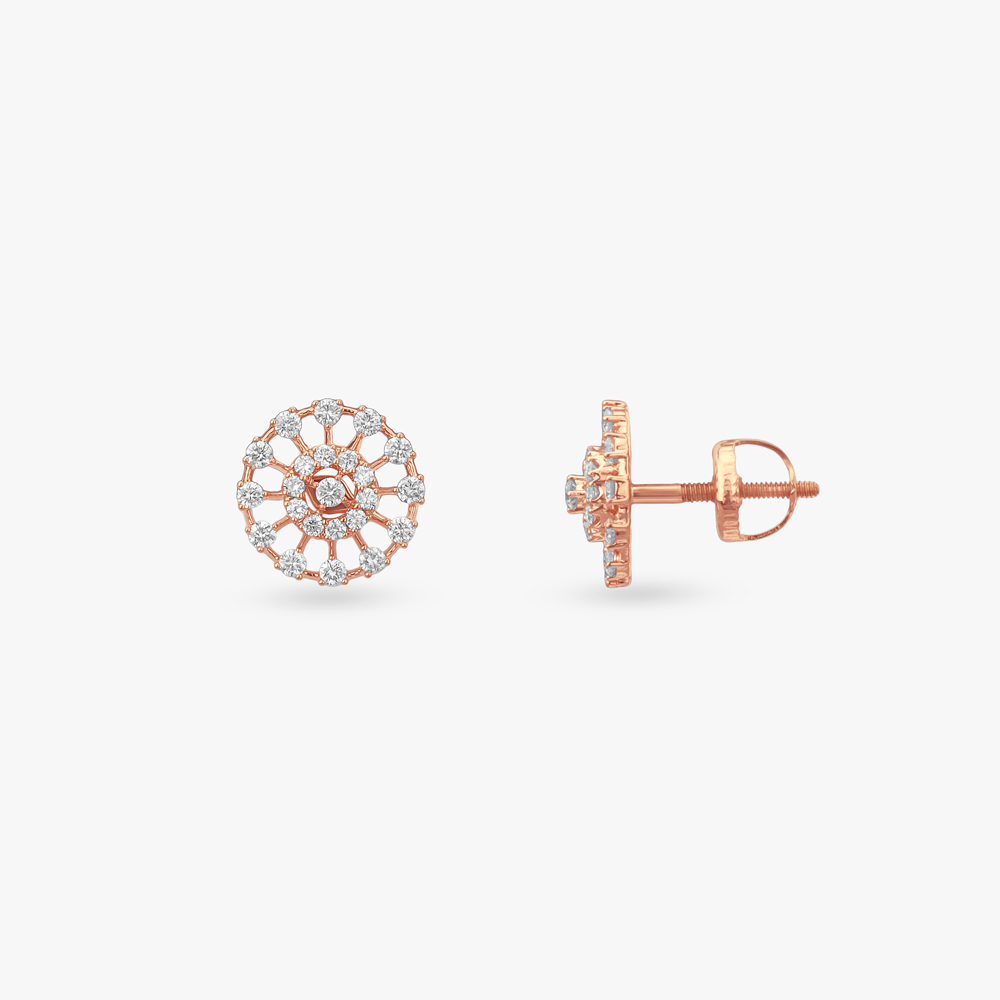 Endearing Button Shaped Diamond Stud Earrings,,hi-res image number null