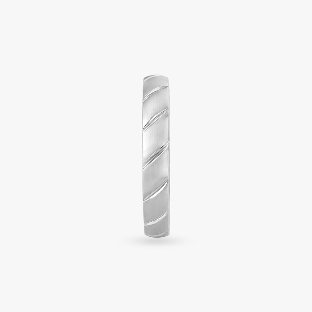 Sleek Groove Platinum Ring For Men,,hi-res image number null