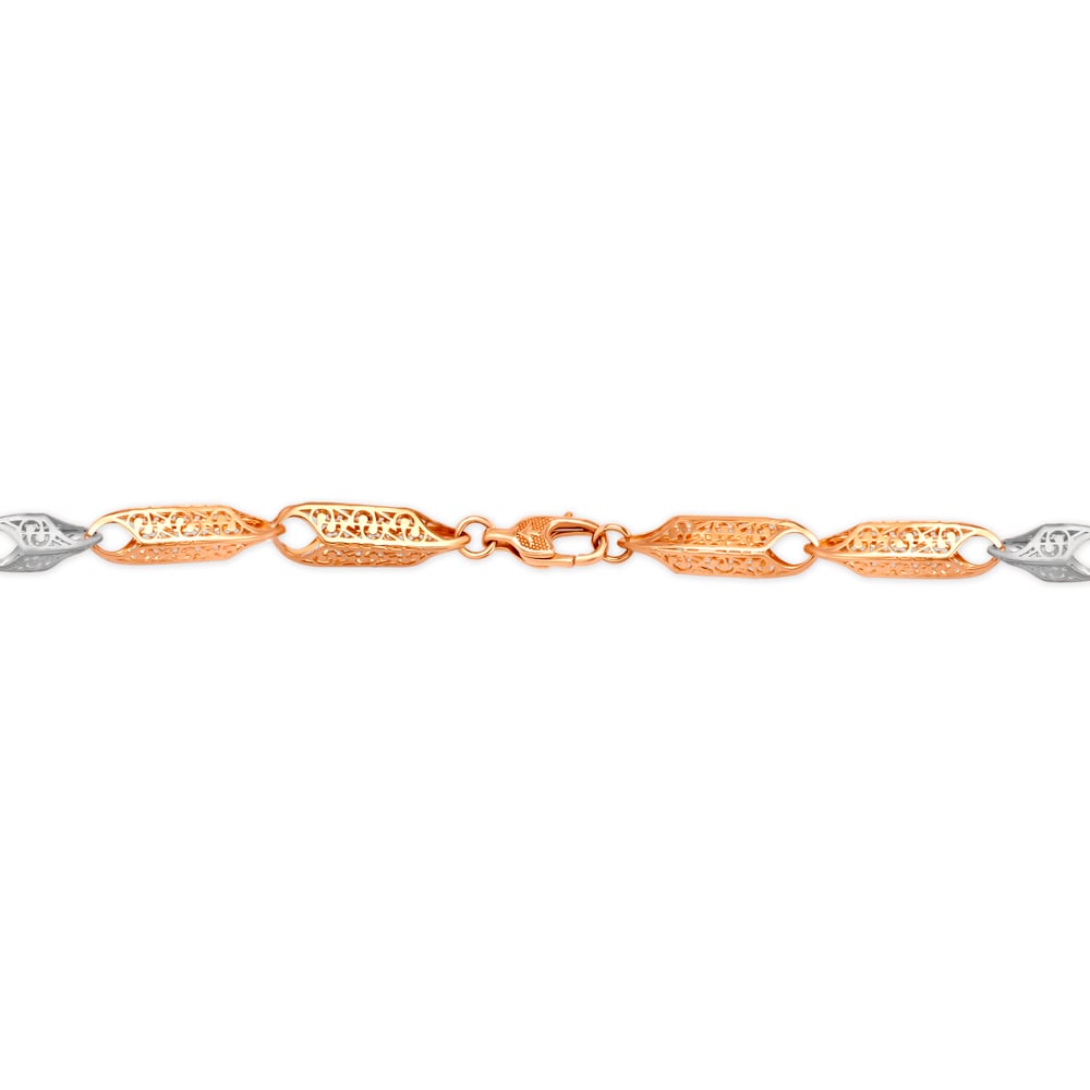 Stylishly Carved Dual Tone Gold Chain For Men,,hi-res image number null