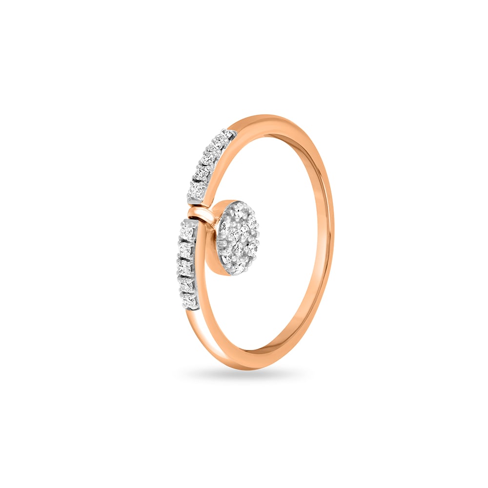 14 KT Rose Gold Reversible Halo Diamond Ring,,hi-res image number null