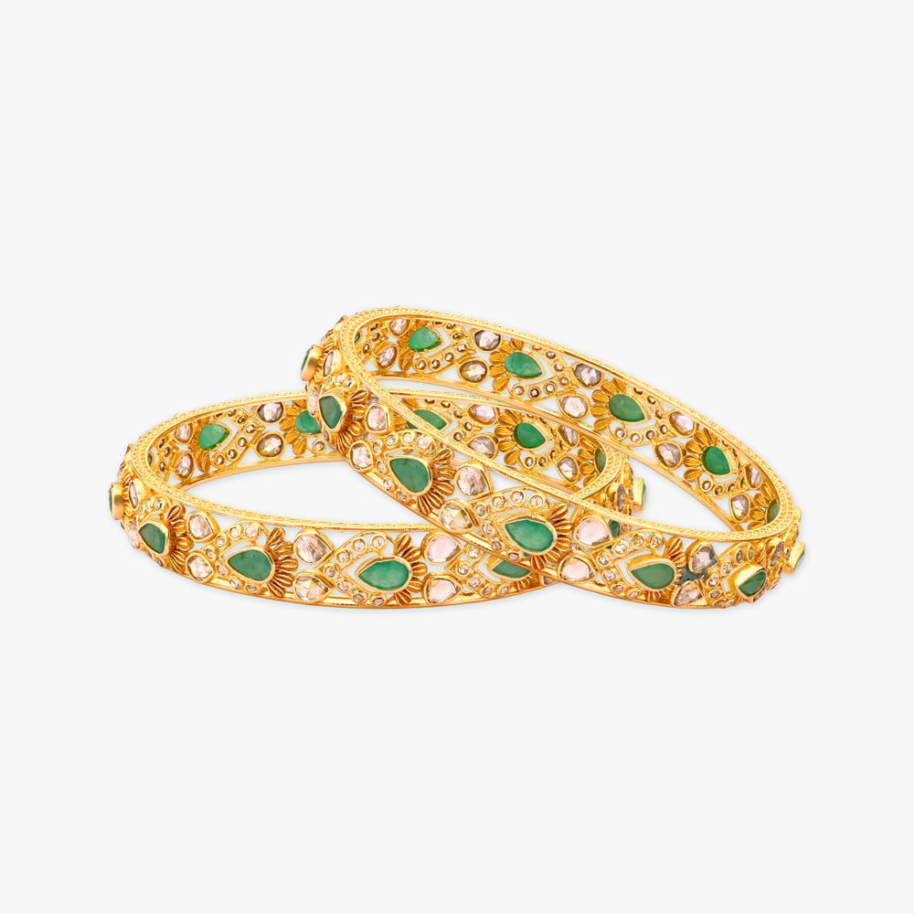Lustre Pattern Gold Bangle,,hi-res image number null