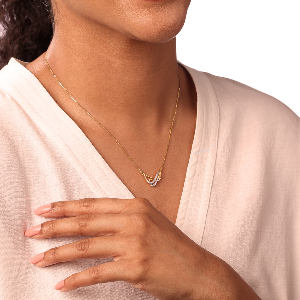 Oceans Rhythm 14 Kt Gold & Diamond Necklace,,hi-res image number null