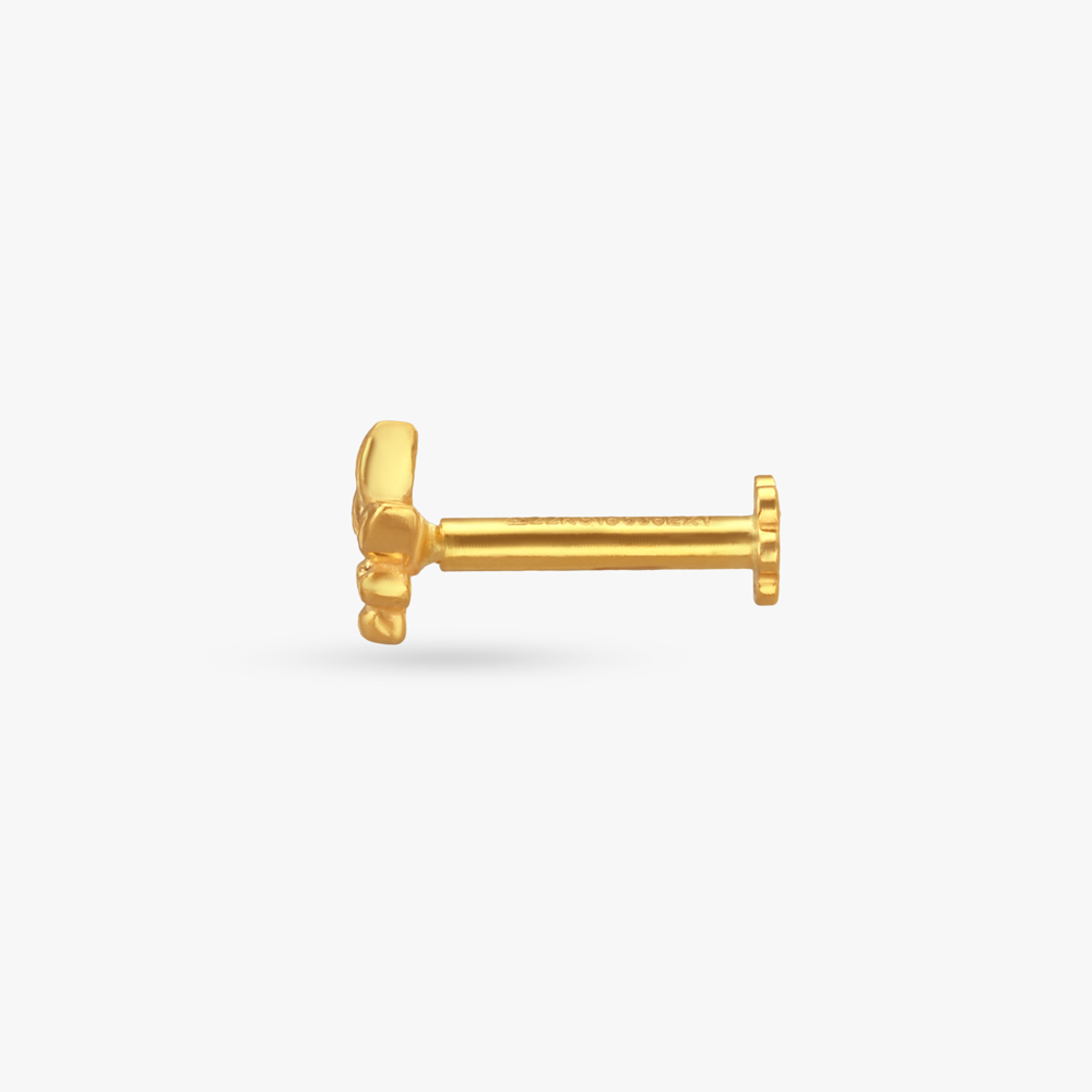Floral Touch Gold Nose Pin,,hi-res image number null