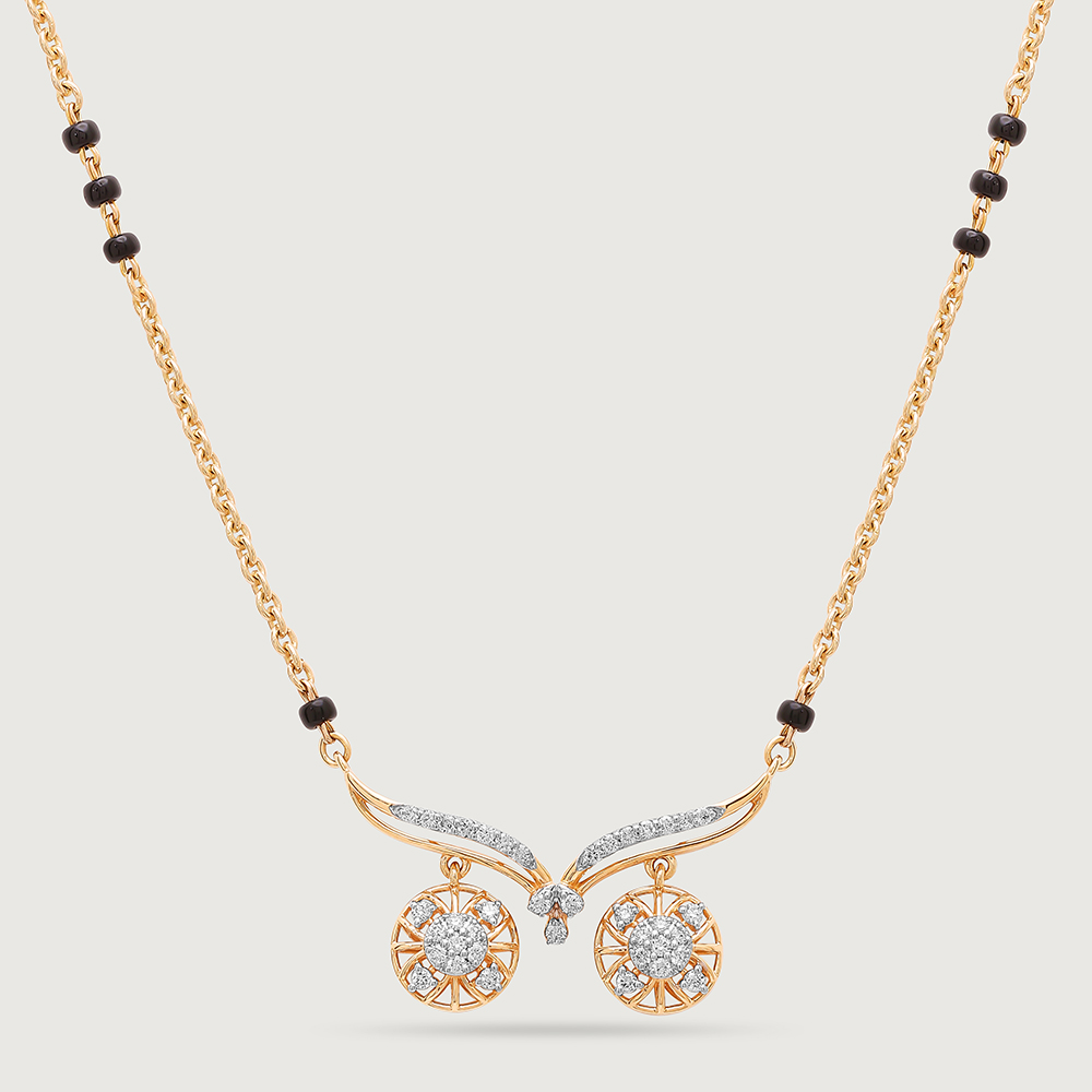 Eternal Eclat 18 Kt Gold and Diamond Vati Mangalsutra,,hi-res image number null