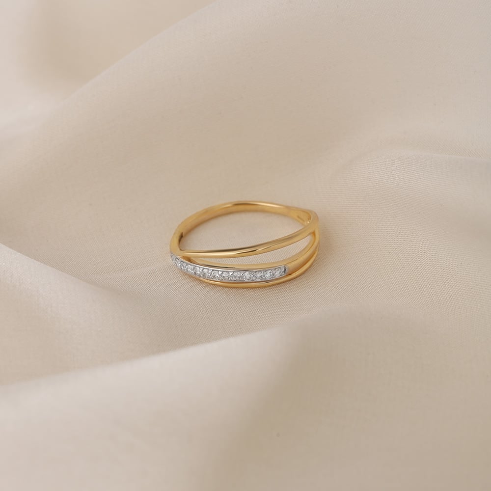 Twined Radiance 14 Kt Gold & Diamond Ring,,hi-res image number null