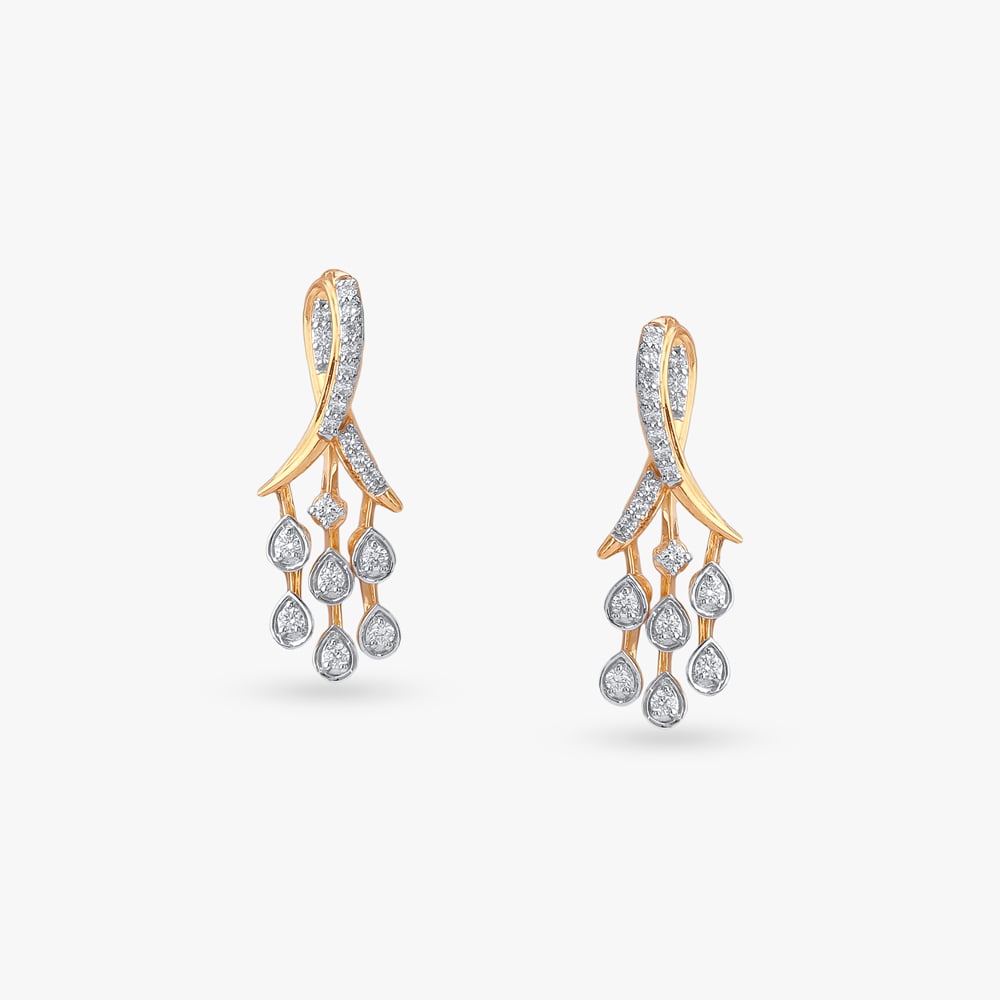 Bubbly Cascade Diamond Drop Earrings,,hi-res image number null