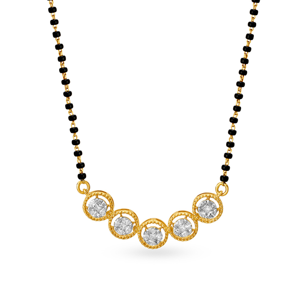 Chic Geometric Diamond Mangalsutra,,hi-res image number null