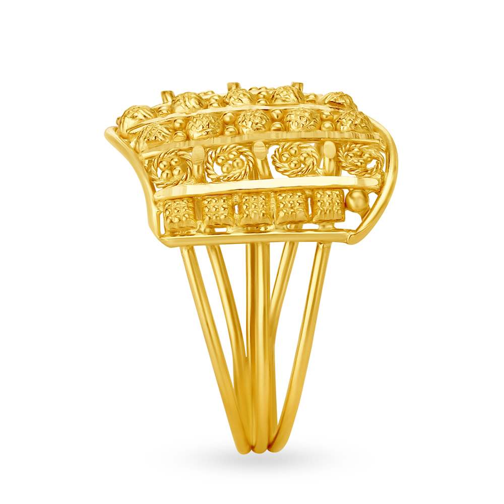 Broad Wave Pattern Finger Ring,,hi-res image number null