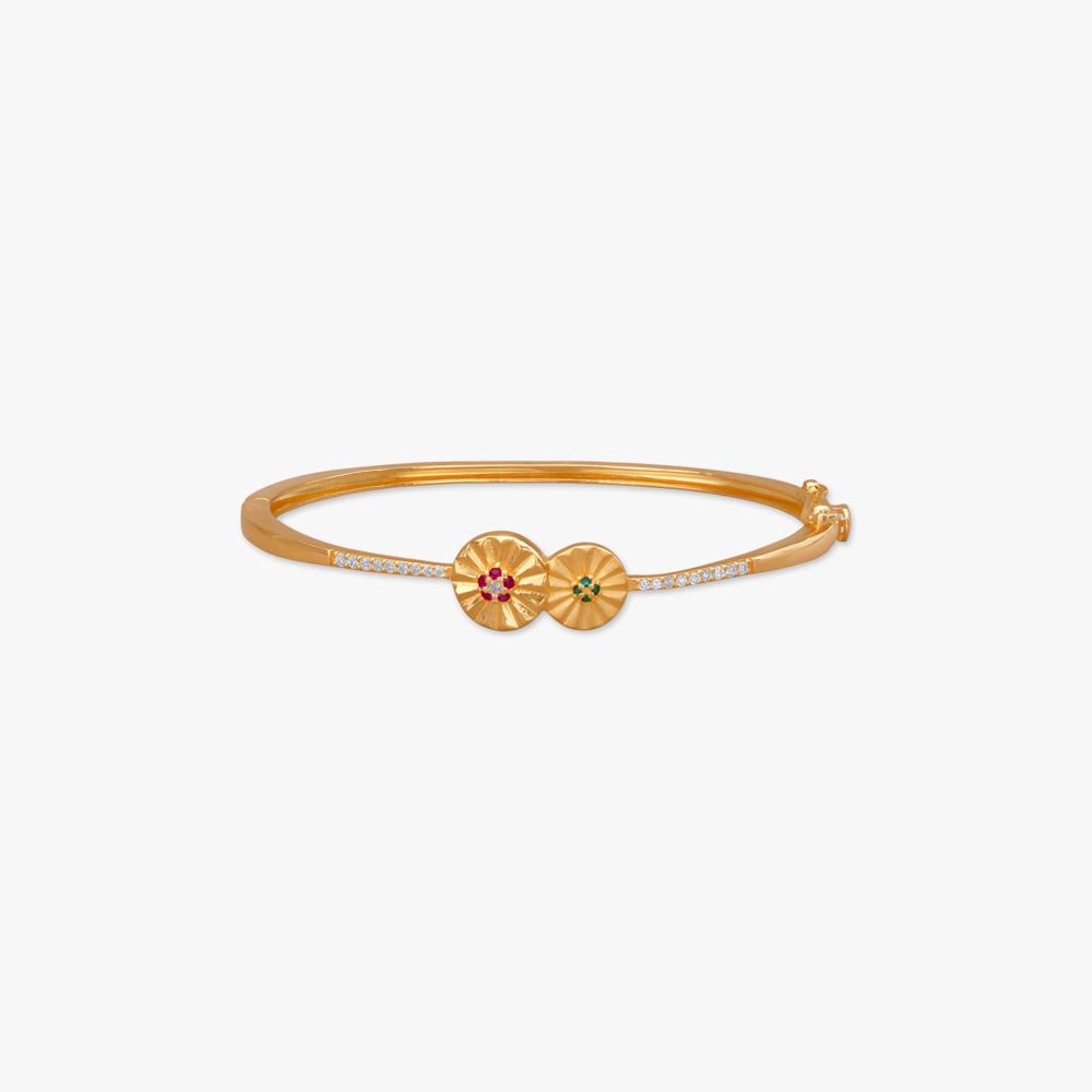 

Dual Bloom Gold Bangle