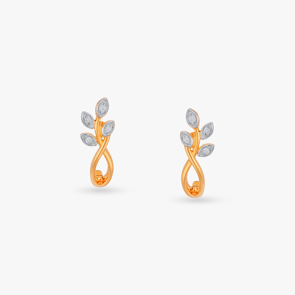 Bloom Twist Diamond Hoop Earrings,,hi-res image number null