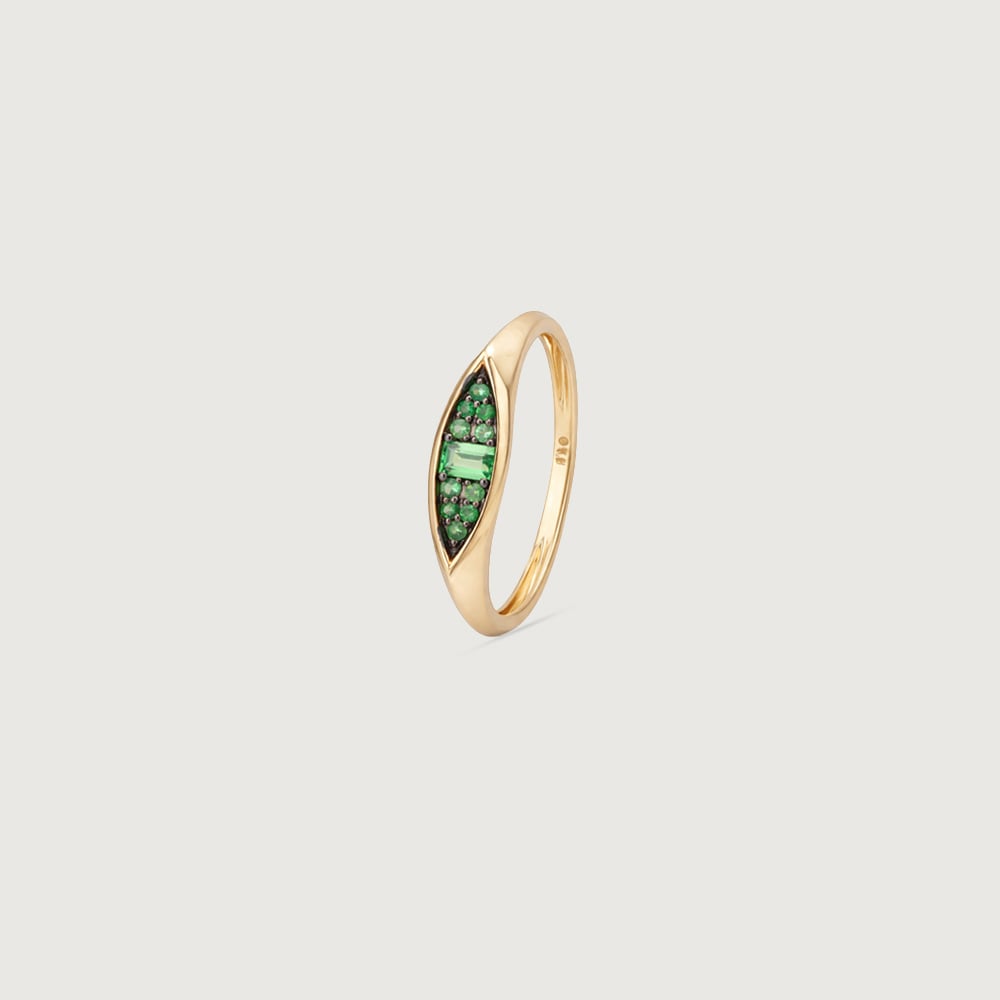 Sculpted Distinct Tsavorite Gold Ring,,hi-res image number null