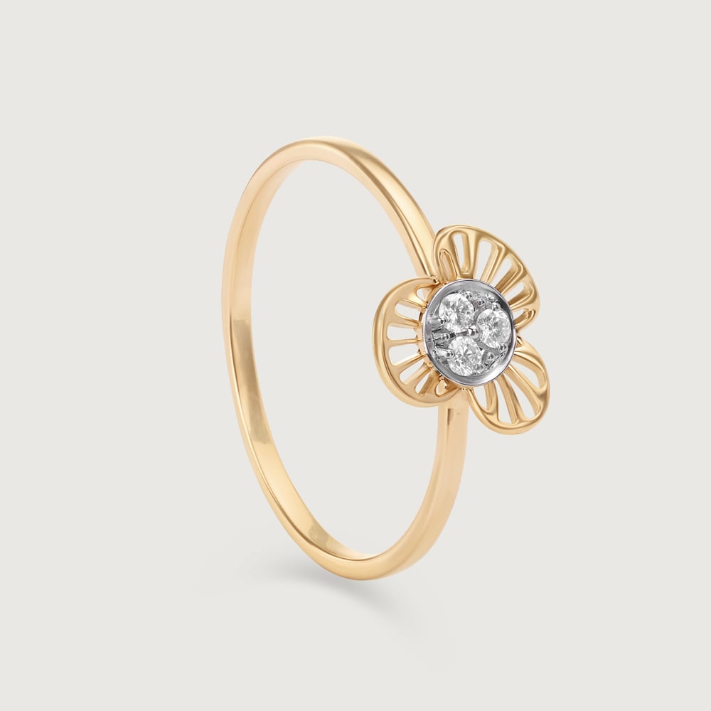 Petal Brilliance 14 Kt Gold & Diamond Ring,,hi-res image number null