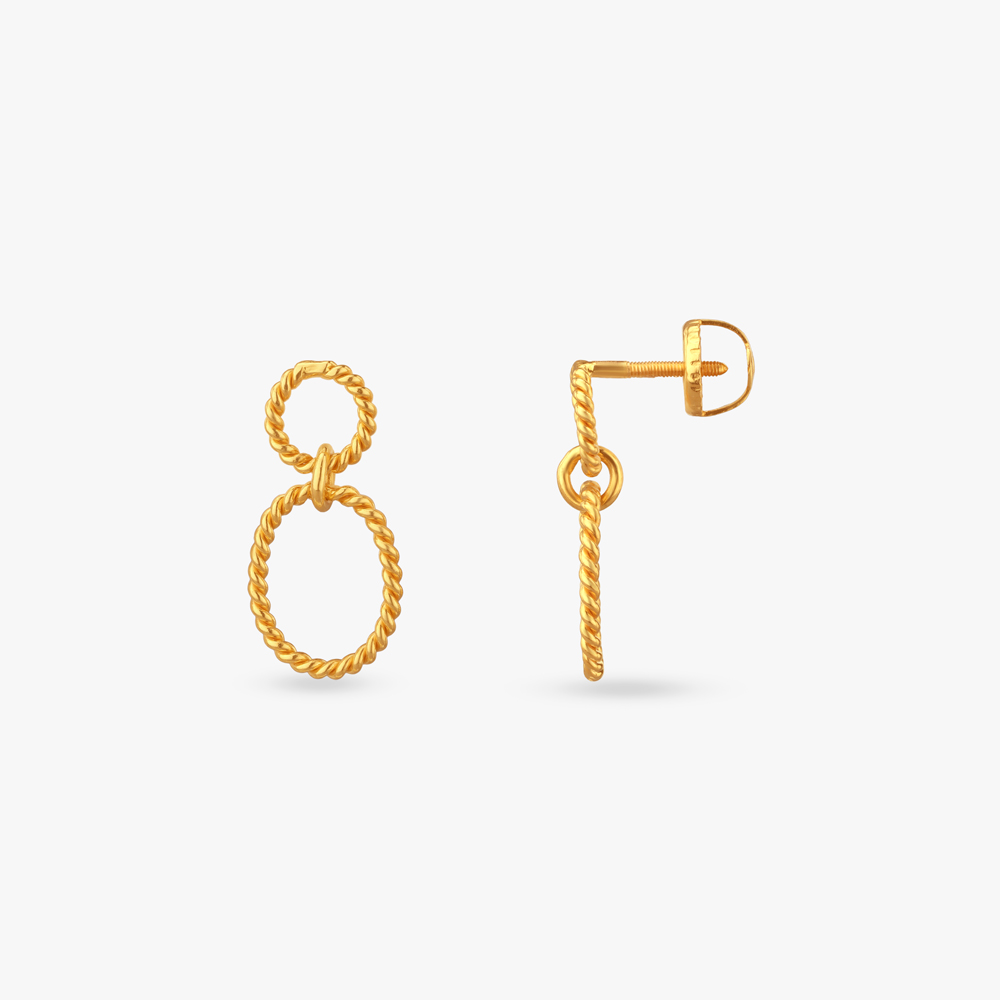 Rope Gleam Gold Drop Earrings,,hi-res image number null