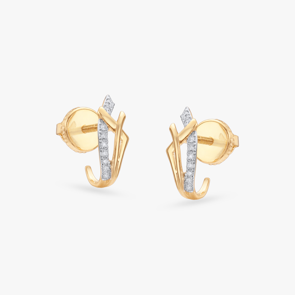 Ascent Curve Diamond Hoop Earrings,,hi-res image number null