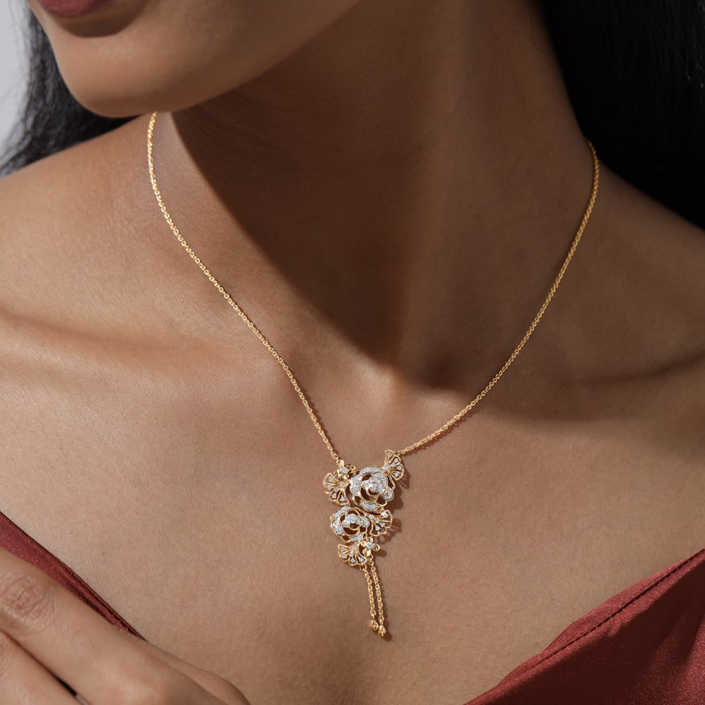Cascading Bloom Diamond Necklace,,hi-res image number null