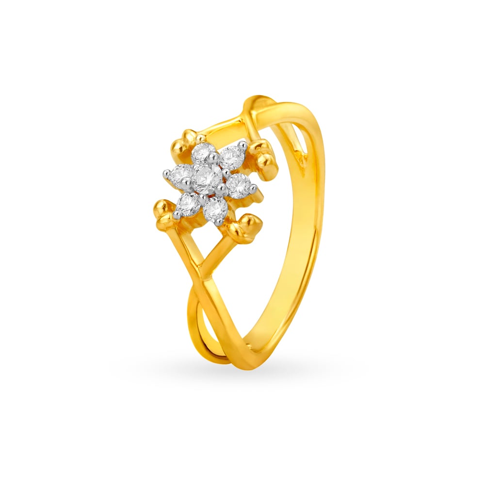 Floral Diamond Finger Ring,,hi-res image number null