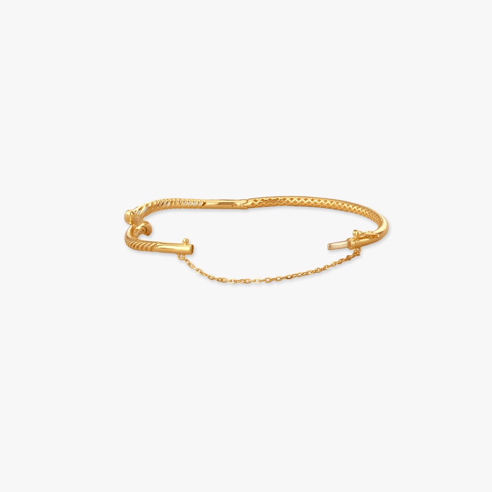 Leaf Wrap Gold Bangle,,hi-res image number null