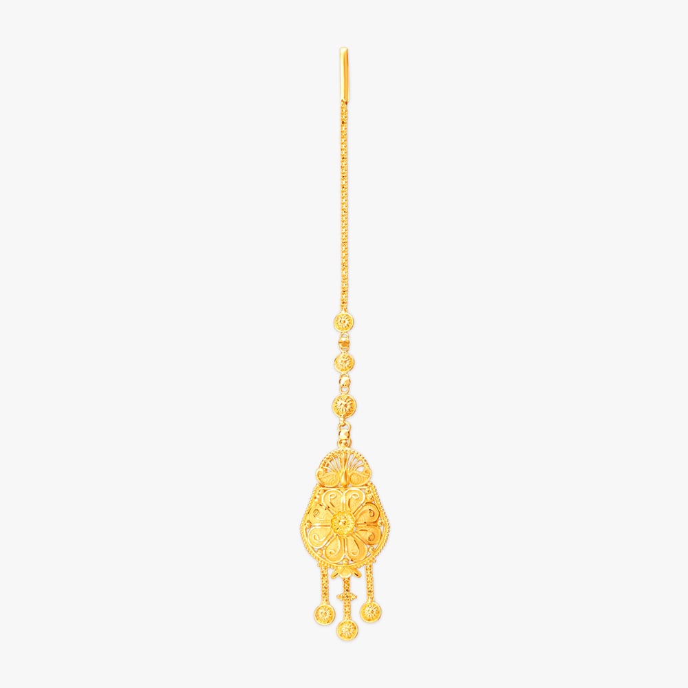 Eternal Petals Gold Maang Tikka,,hi-res image number null