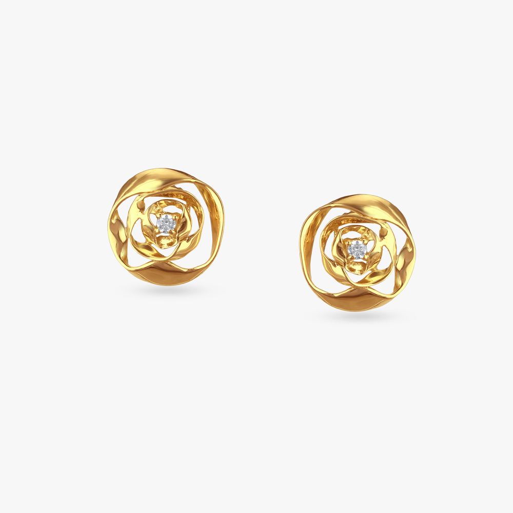 

Bloom Spiral Gold Stud Earrings