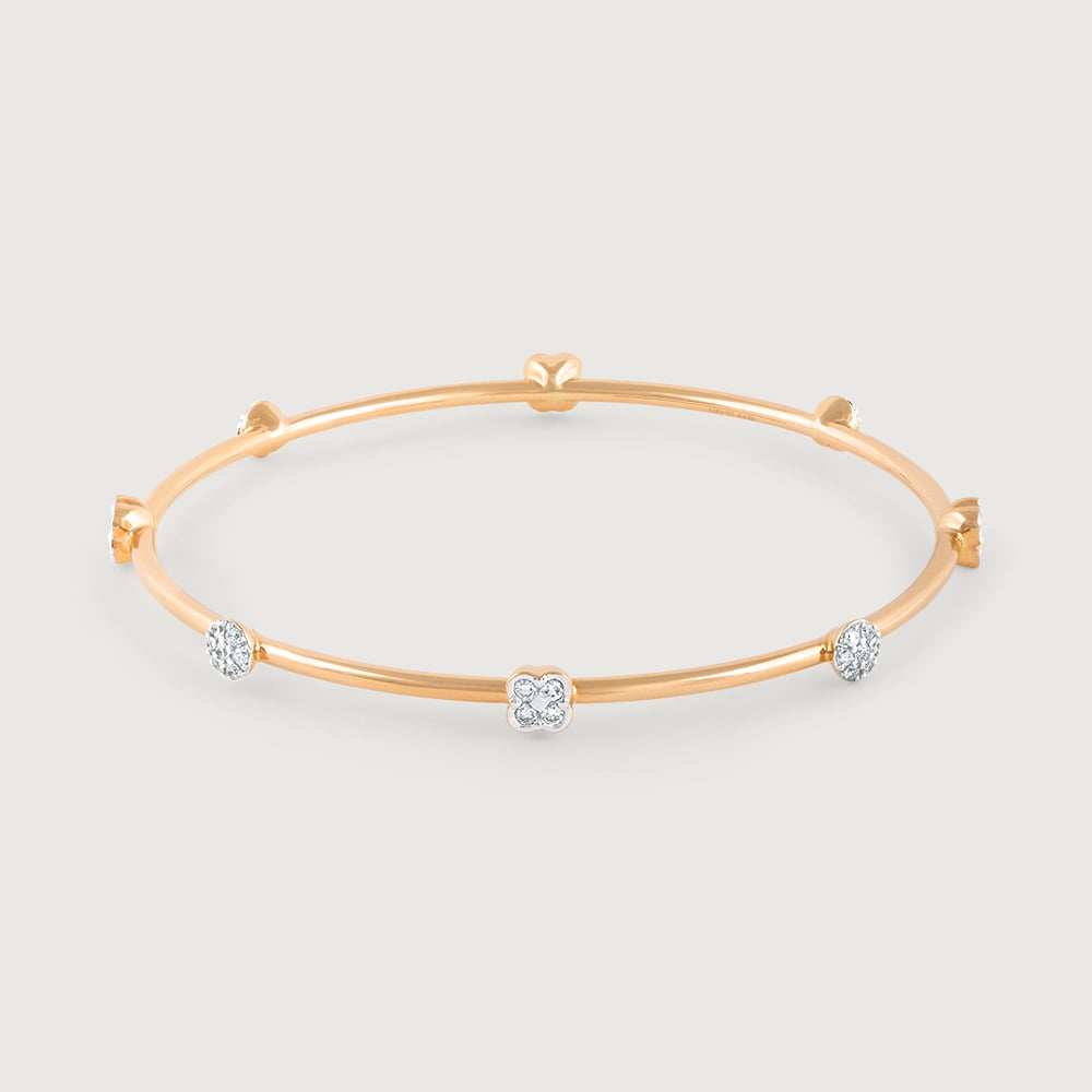 Timeless Shine Gold & Diamond Bangle,,hi-res image number null