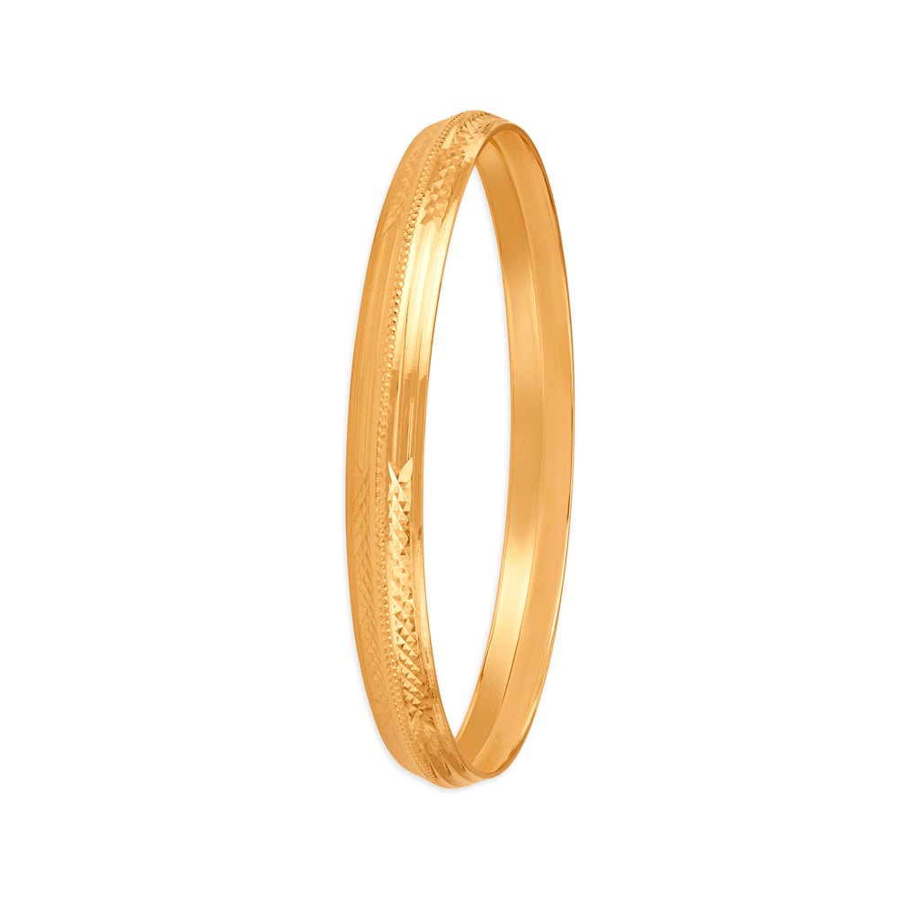 Plain Modern Textured Gold Kada for men,,hi-res image number null