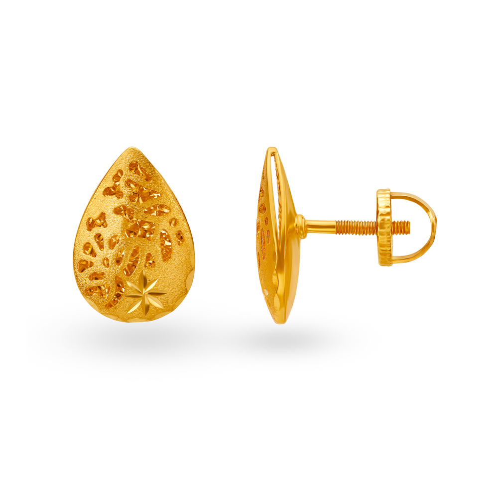 Abstract Diamond Cut Gold Pendant and Earrings Set,,hi-res image number null