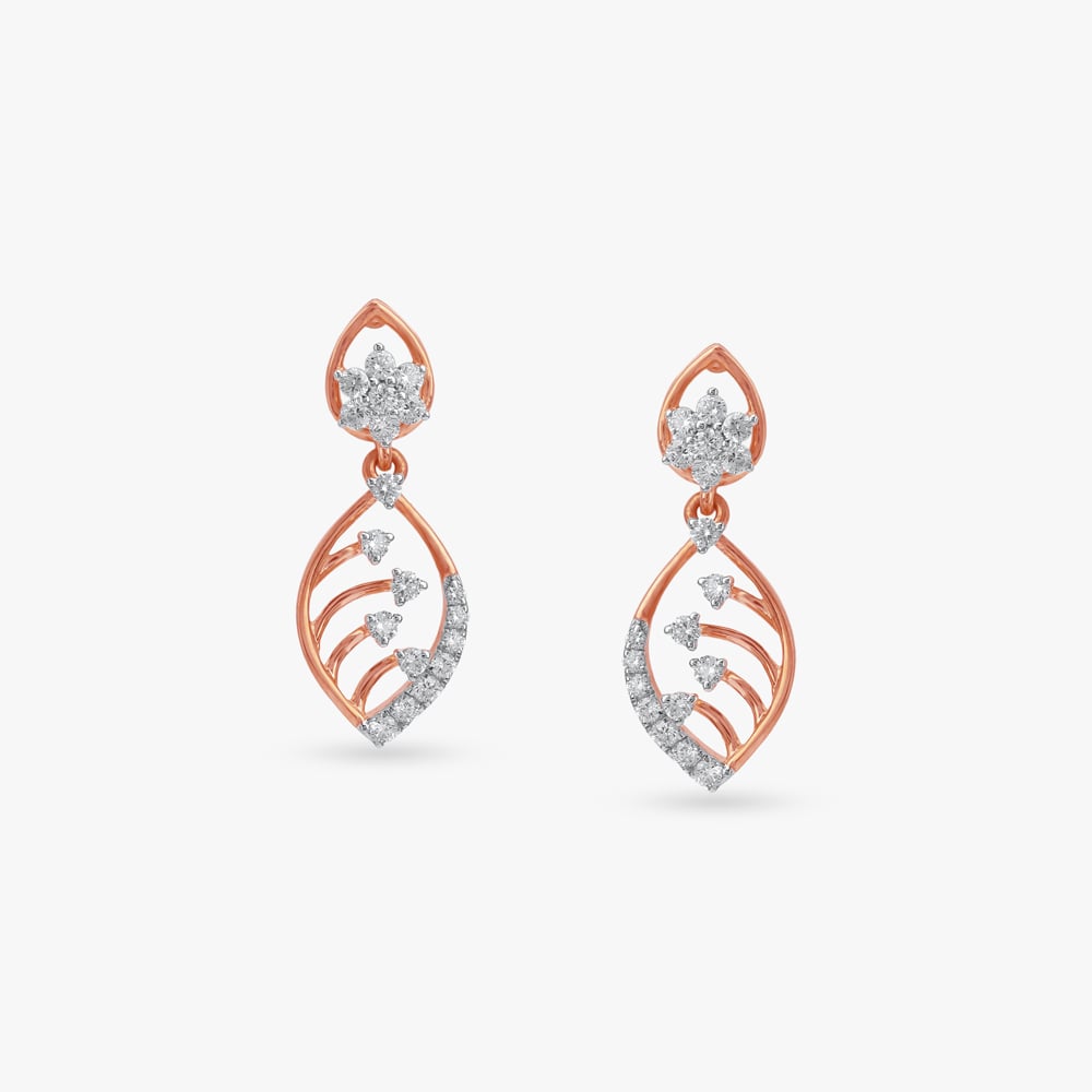 Rosy Whirl Diamond Drop Earrings,,hi-res image number null