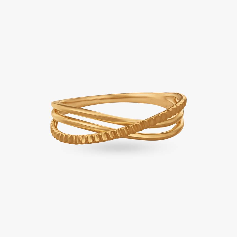 Cross Wave Gold Ring,,hi-res image number null