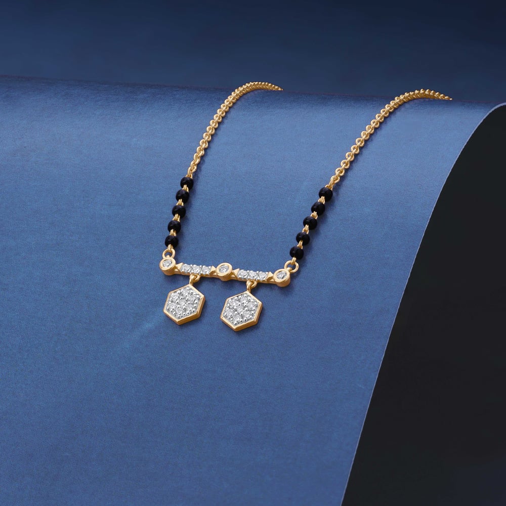 Chic Geometric Diamond Mangalsutra,,hi-res image number null