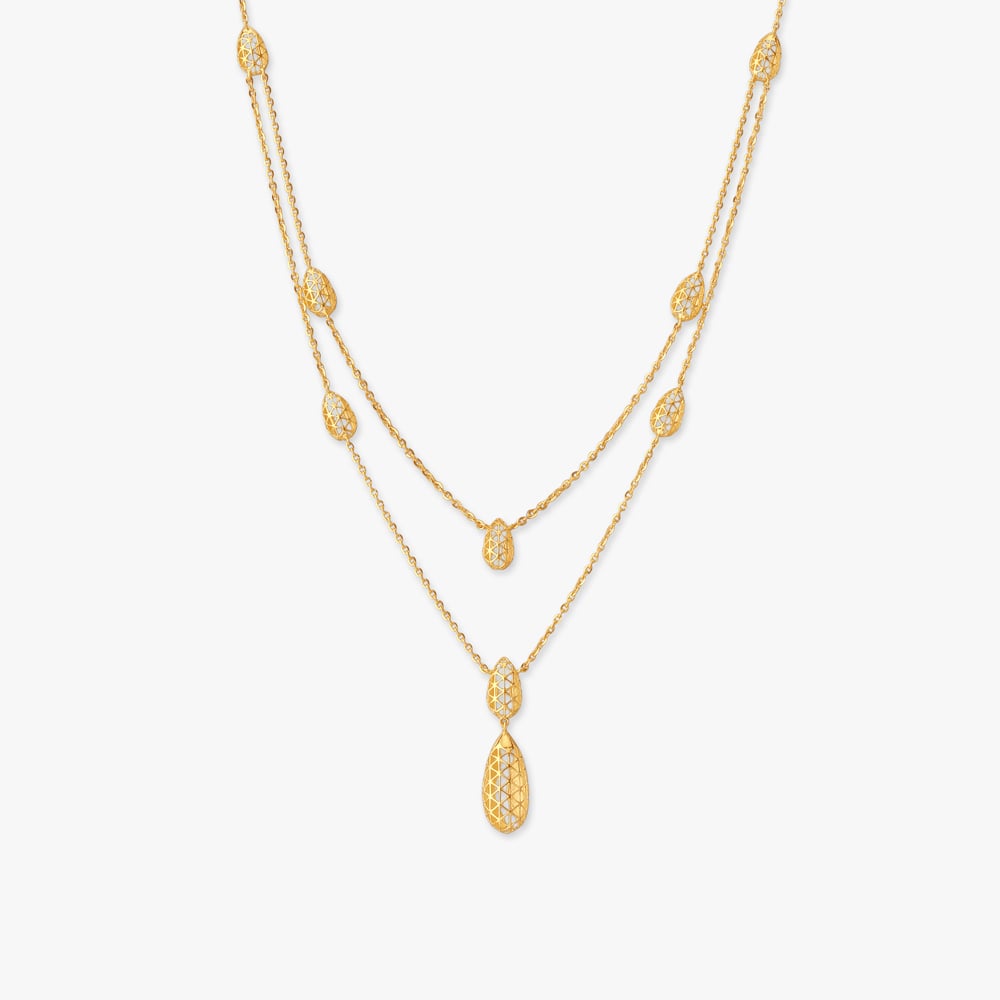 

Sculpted Drops Gold Necklace