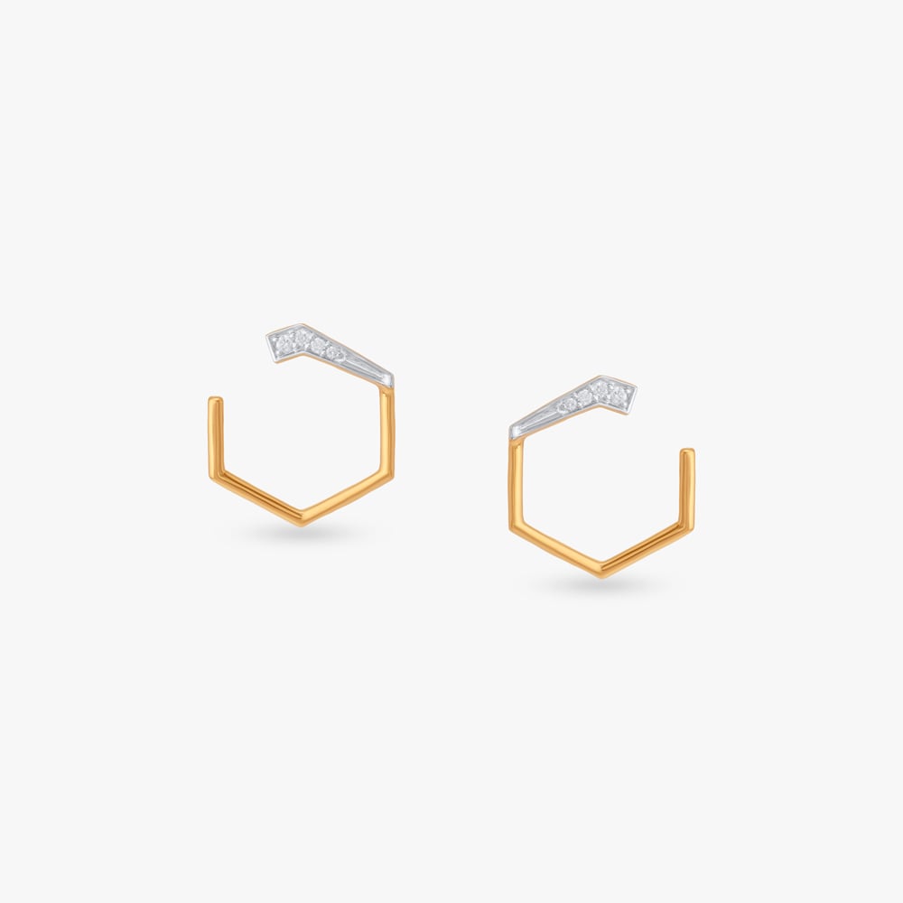 

Angular Arc Diamond Stud Earrings