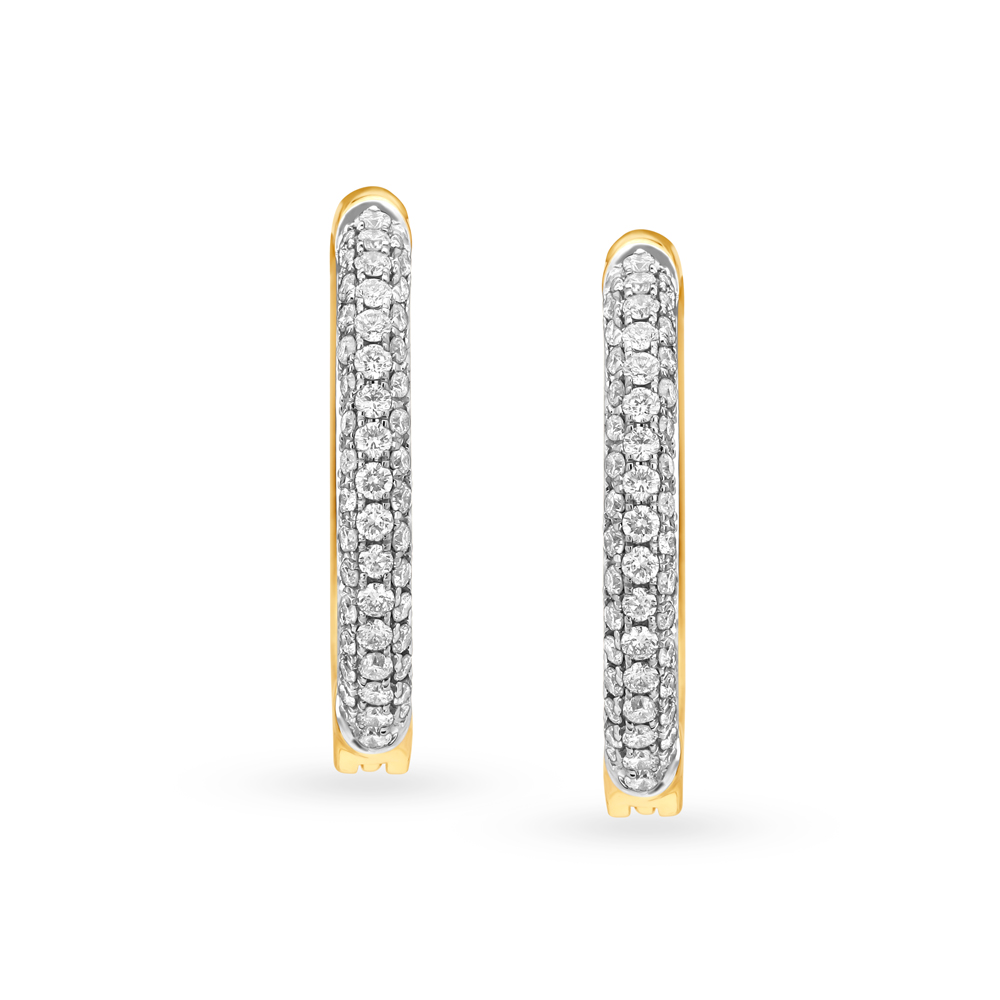 Captivating 18 Karat Yellow Gold And Diamond Earrings
