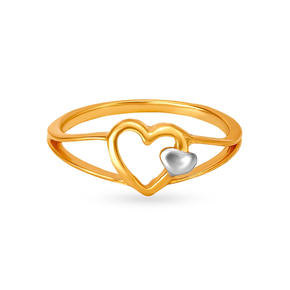 

Romantic 22 Karat Yellow Gold Heart Finger Ring