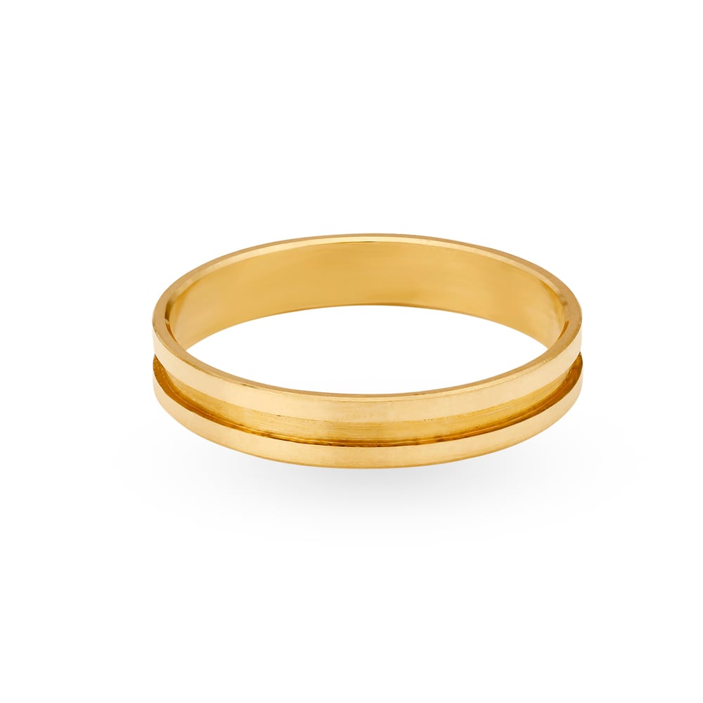 Classic 22 Karat Yellow Gold Ridged Finger Ring,,hi-res image number null