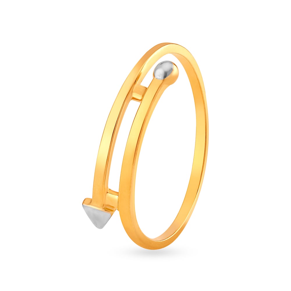 

Dual-toned Gold Arrow Finger Ring