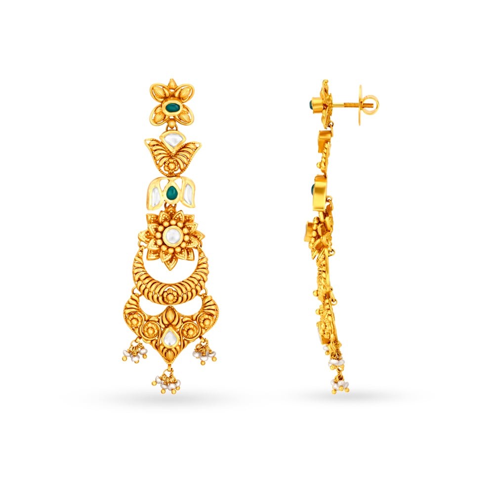 Tiered Floral Drop Earrings,,hi-res image number null