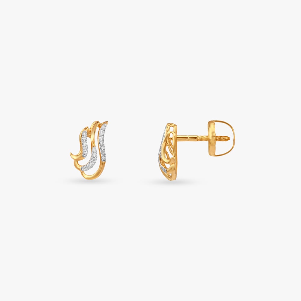 Infinite Wave Diamond Stud Earrings,,hi-res image number null