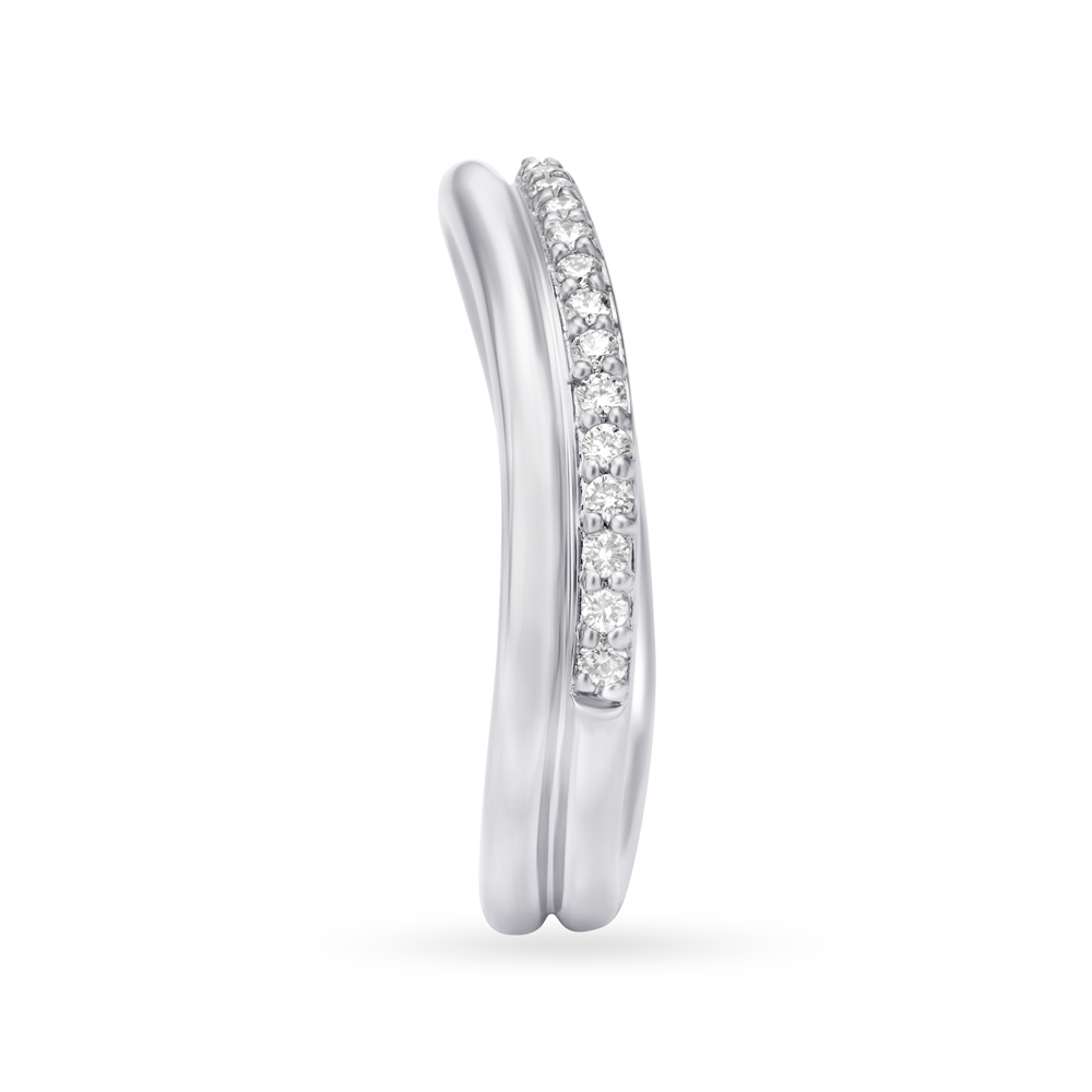 Exquisite Asymmteric Platinum and Diamond Ring,,hi-res image number null