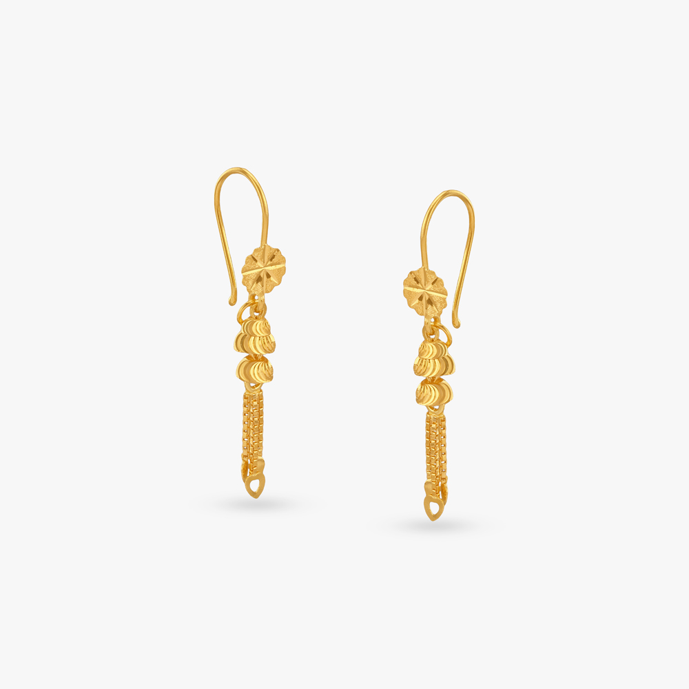 

Bloom Tassel Gold Hoop Earrings