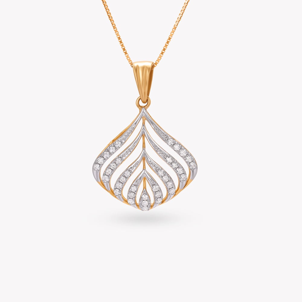 Floral Brilliance Diamond Pendant with Earrings Set,,hi-res image number null