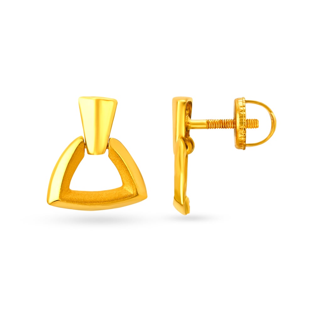

Elegant 22 Karat Yellow Gold Geometric Drops