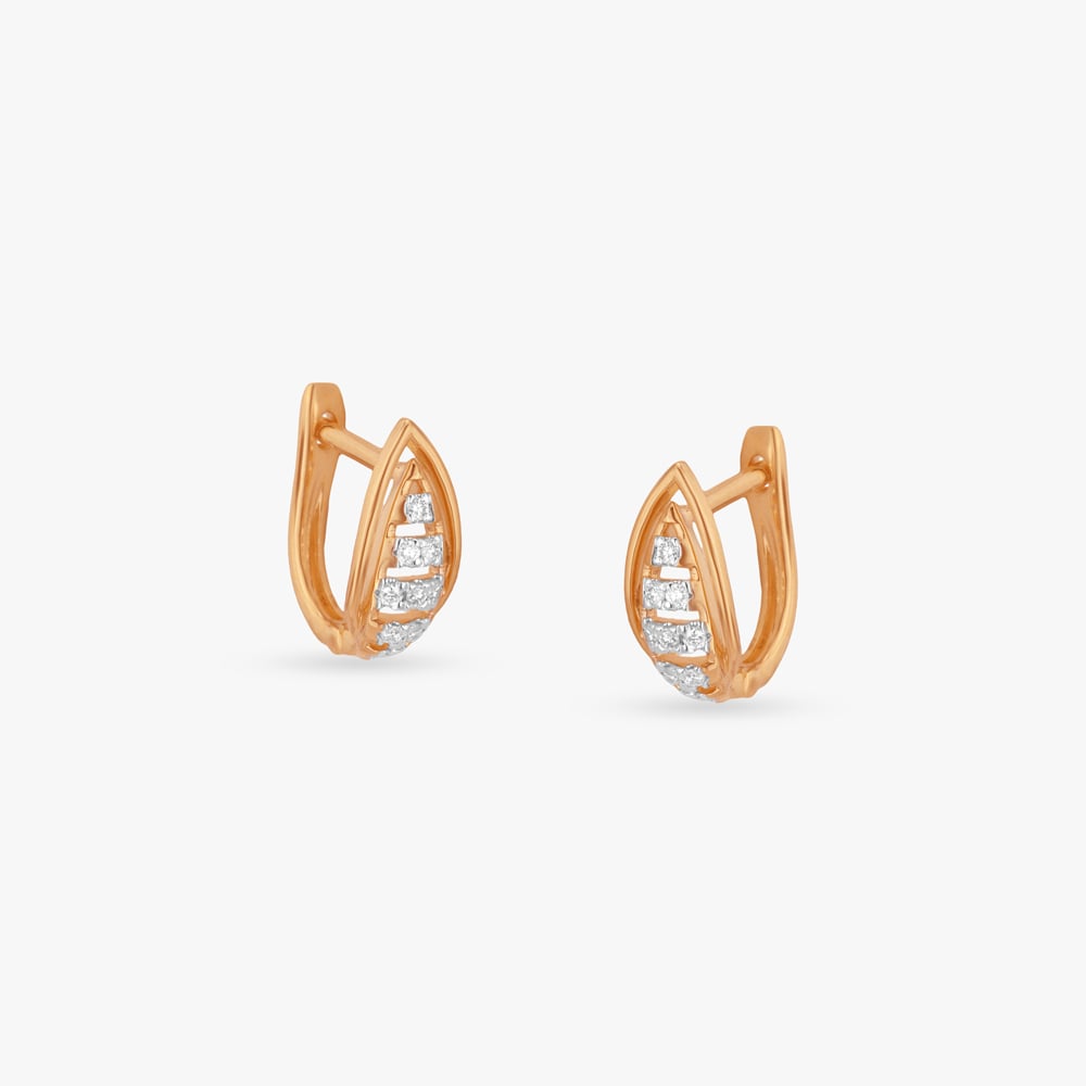 Luminous Pod Diamond Gold Hoop Earrings,,hi-res image number null