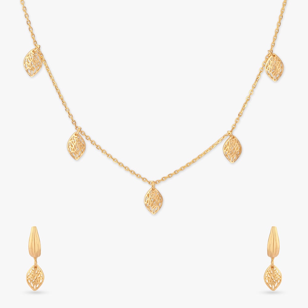 

Dappled Charm Gold Necklace Set