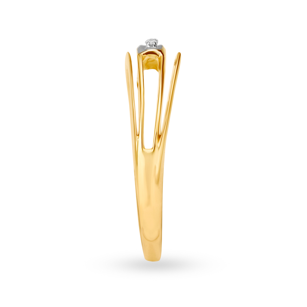 Minimalist 18 Karat Yellow And White Gold And Diamond Ring,,hi-res image number null