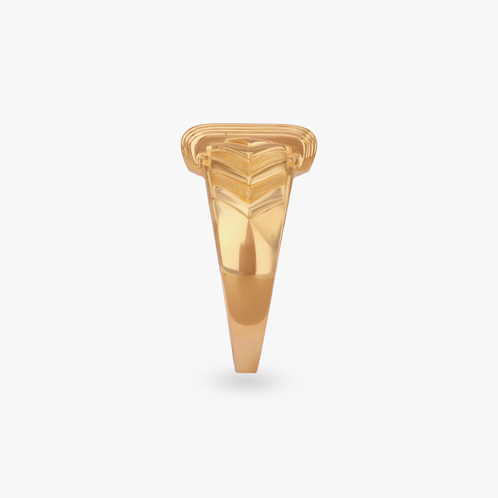 Regal Chevron Gold Ring For Men,,hi-res image number null