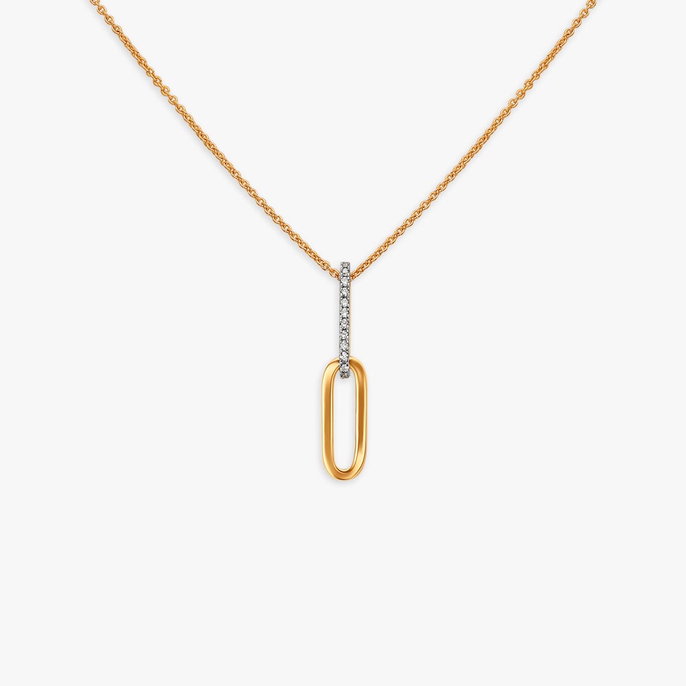 Linear Charm Diamond Pendant with Chain,,hi-res image number null