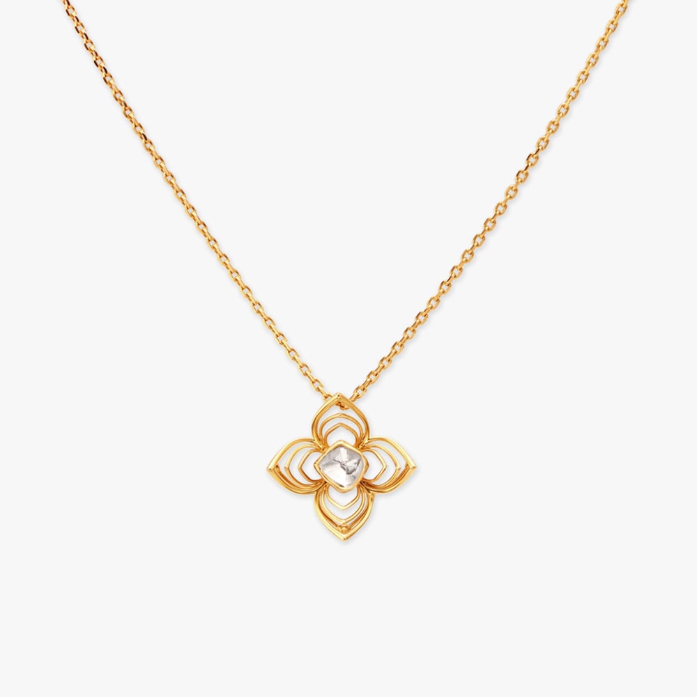Classy Floral Pendant with Chain,,hi-res image number null