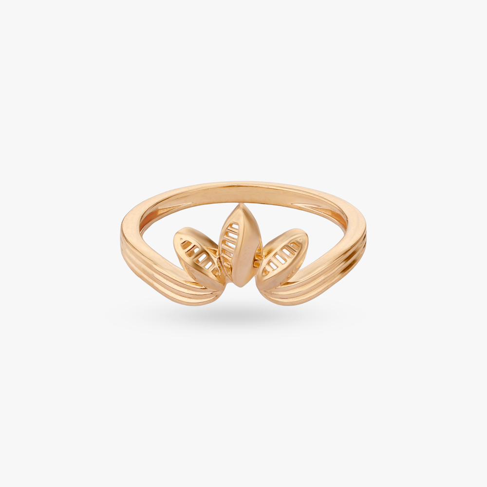 Sculpted Leaf Gold Ring,,hi-res image number null