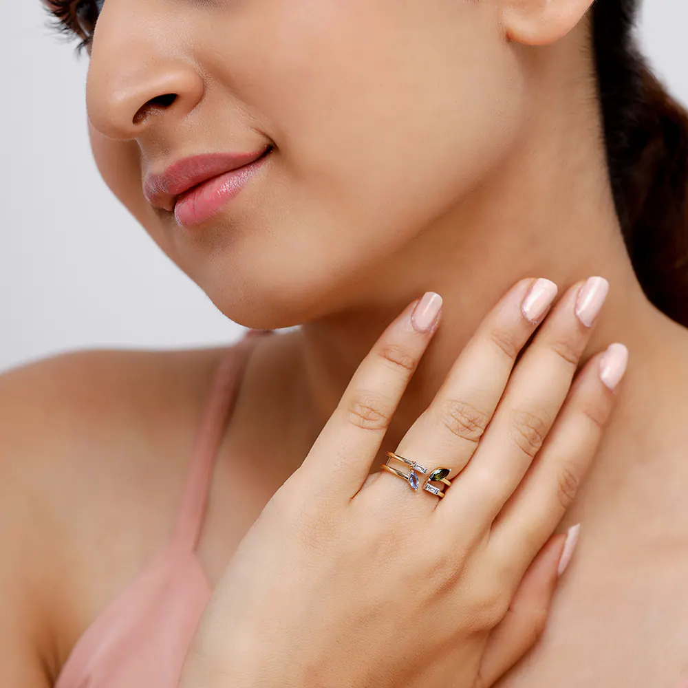 14KT Yellow Gold Odyssey Sapphire And Tourmaline Ring,,hi-res image number null