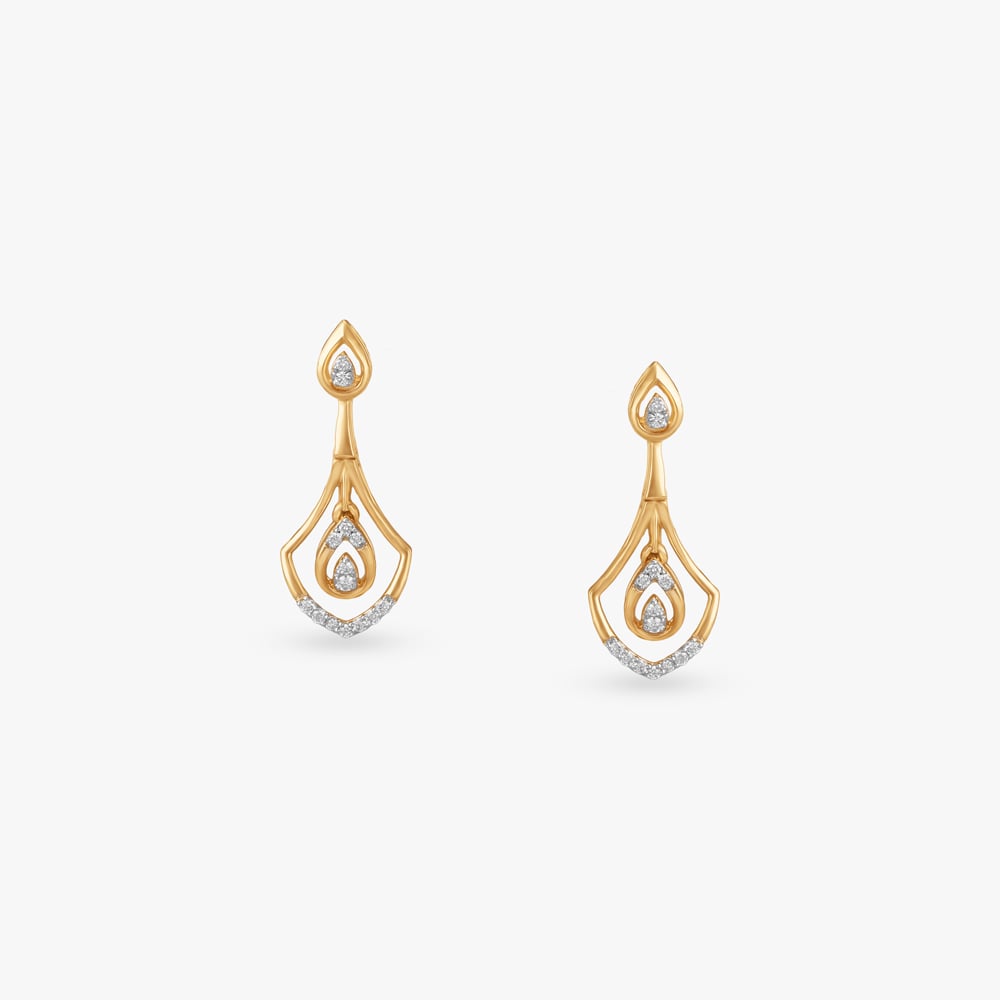 Golden Ember Diamond Drop Earrings,,hi-res image number null